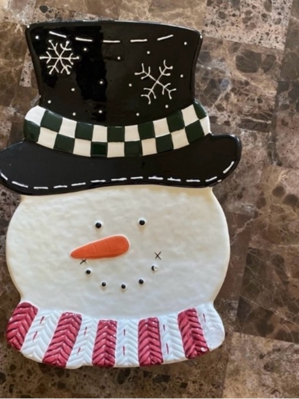 St. Nicholas Square Holiday Snowman Serving Platter -